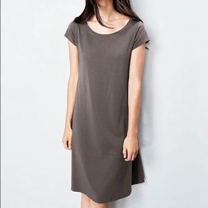 Eileen Fisher Organic Cotton Ballet-Neck Dress NWT